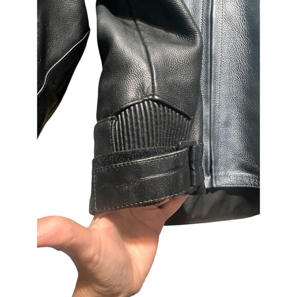 Cortech Impulse Motorcycle Jacket Men 2XL Leather Black Metallic Reflective Pads - Picture 15 of 16